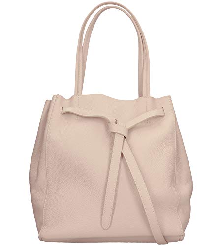 Freyday Damen Echtleder Shopper mit Innentasche in vielen Farben Schultertasche Henkeltasche HS01 (Nude) von Freyday