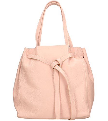 Freyday Damen Echtleder Shopper mit Innentasche in vielen Farben Schultertasche Henkeltasche HS01 (Rosa) von Freyday