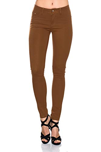 Freyday Modische Damen Jeggings Leggings Hüfthose Skinny Stretch Slimfit (Braun, 36) von Freyday