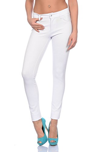 Freyday Modische Damen Jeggings Leggings Hüfthose Skinny Stretch Slimfit (Weiß, 40) von Freyday