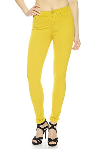 Freyday Modische Damen Jeggings Leggings Hüfthose Skinny Stretch Slimfit (as3, Numeric, Numeric_36, Slim, Regular, Gelb) von Freyday