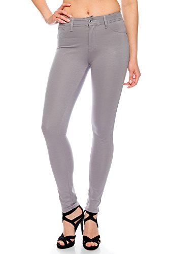 Freyday Modische Damen Jeggings Leggings Hüfthose Stretch Slimfit (Grau, M),Etikettgröße:38 von Freyday