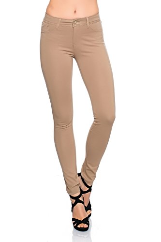 Freyday Modische Damen Jeggings Leggings Hüfthose Stretch Slimfit (L, Dunkelbeige),Etikettgröße:40 von Freyday