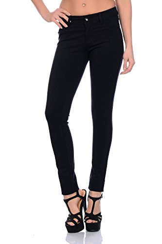 Freyday Modische Damen Jeggings Leggings Hüfthose Stretch Slimfit (Schwarz, 40) von Freyday