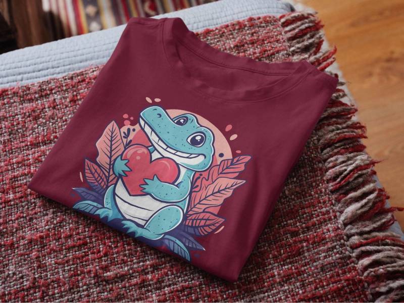 Bügelbild // Krokodil Hält Herz Dtf-Druck Direkt Auf Stoff Pressbar Bügelbild // Krokodil Hält Herz Dtf-Druck Direkt Auf Stoff Pressbar von FreyjaAndraya