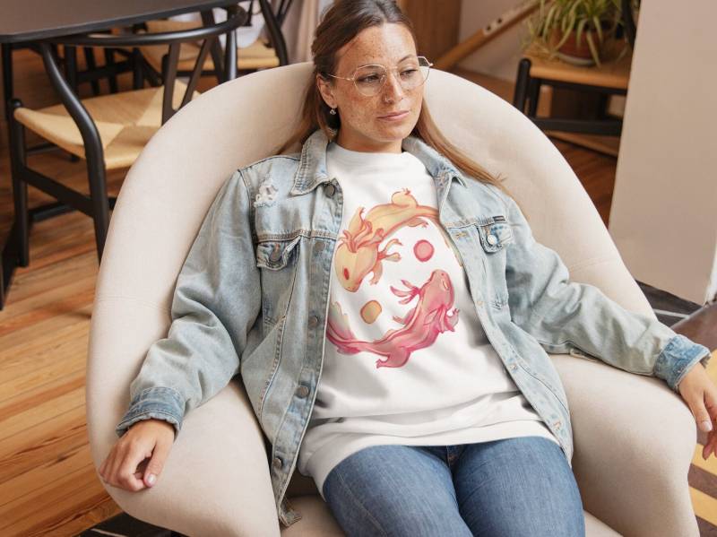 Bügelbild - Axolotl Als Yin Yang-Symbol Dtf-Druck Direkt Auf Stoff Pressbar von FreyjaAndraya