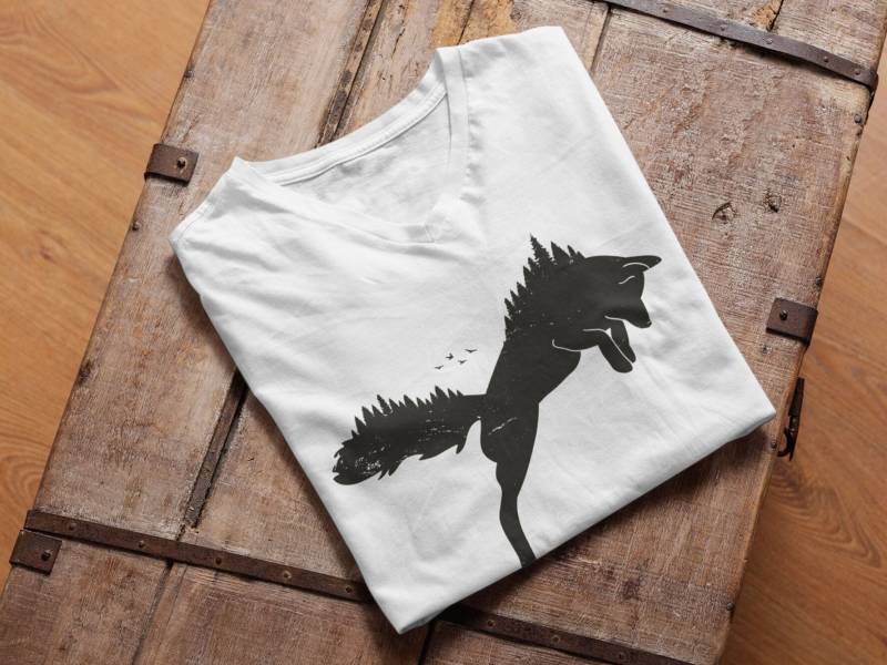 Bügelbild - Springender Fuchs Direkt Auf Stoff Pressbar von FreyjaAndraya