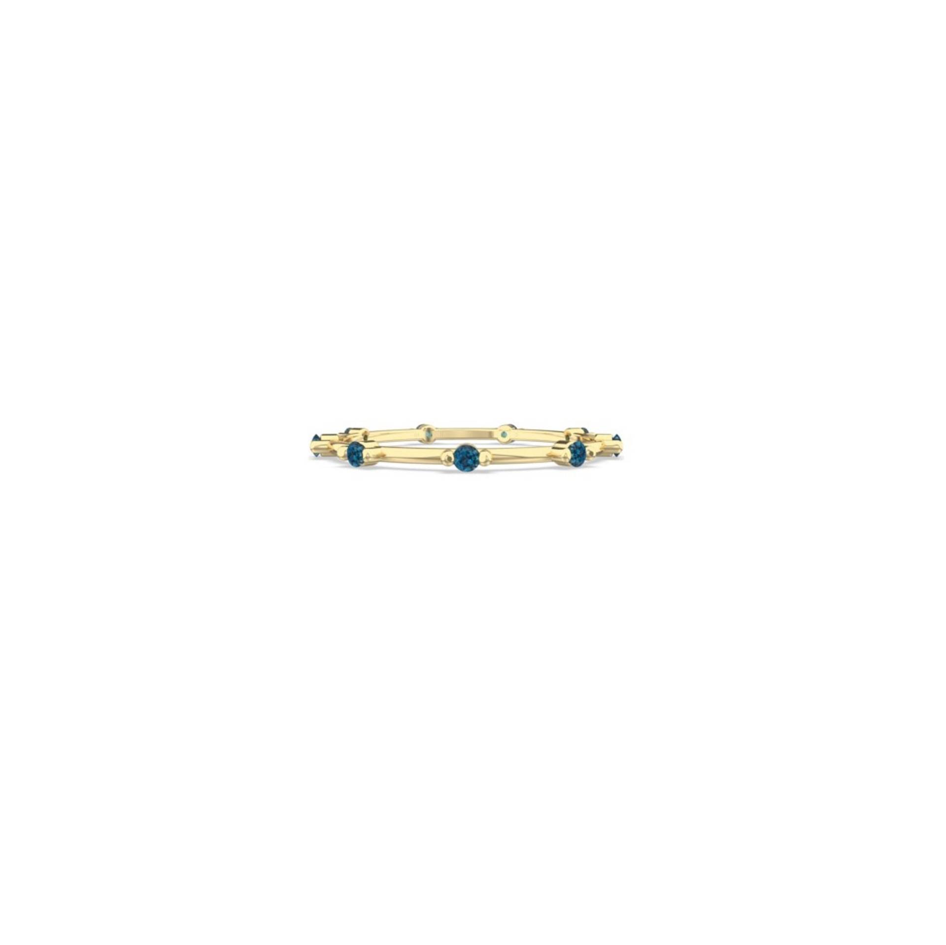 Blauer Topas Dünner Ehering, Stapelbarer Eternity Ring, Art Deco Zierlicher Minimaler Geschenk Für Sie von FreyjaFineJewellery