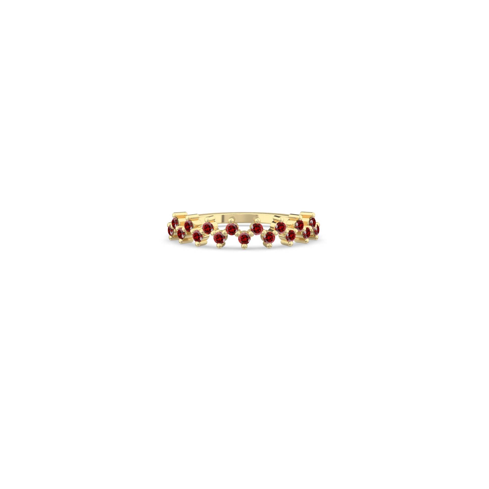 Granat Cluster Stapelring, Zierliche Ehering, Januar Geburtsstein, Minimal Ring, Roter Edelstein Alltäglicher 14K Gold Ring von FreyjaFineJewellery