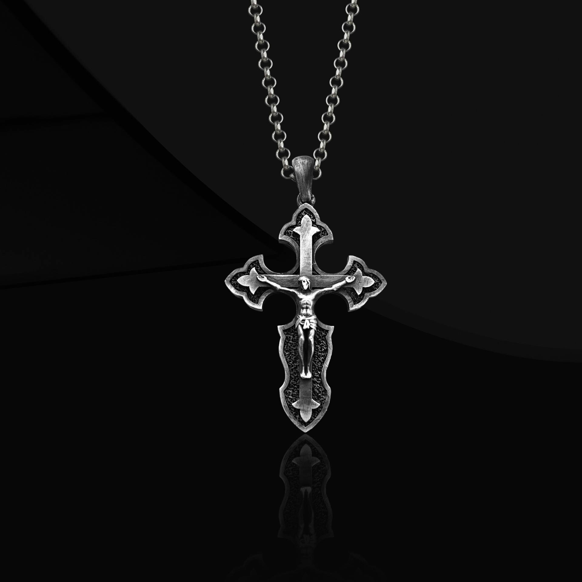 925 Sterling Silber Kruzifix Halskette Für Männer, Christliche Freund, Jesus Christlicher Schmuck, Religiöse Geschenke Papa von FreyjewelryDesign