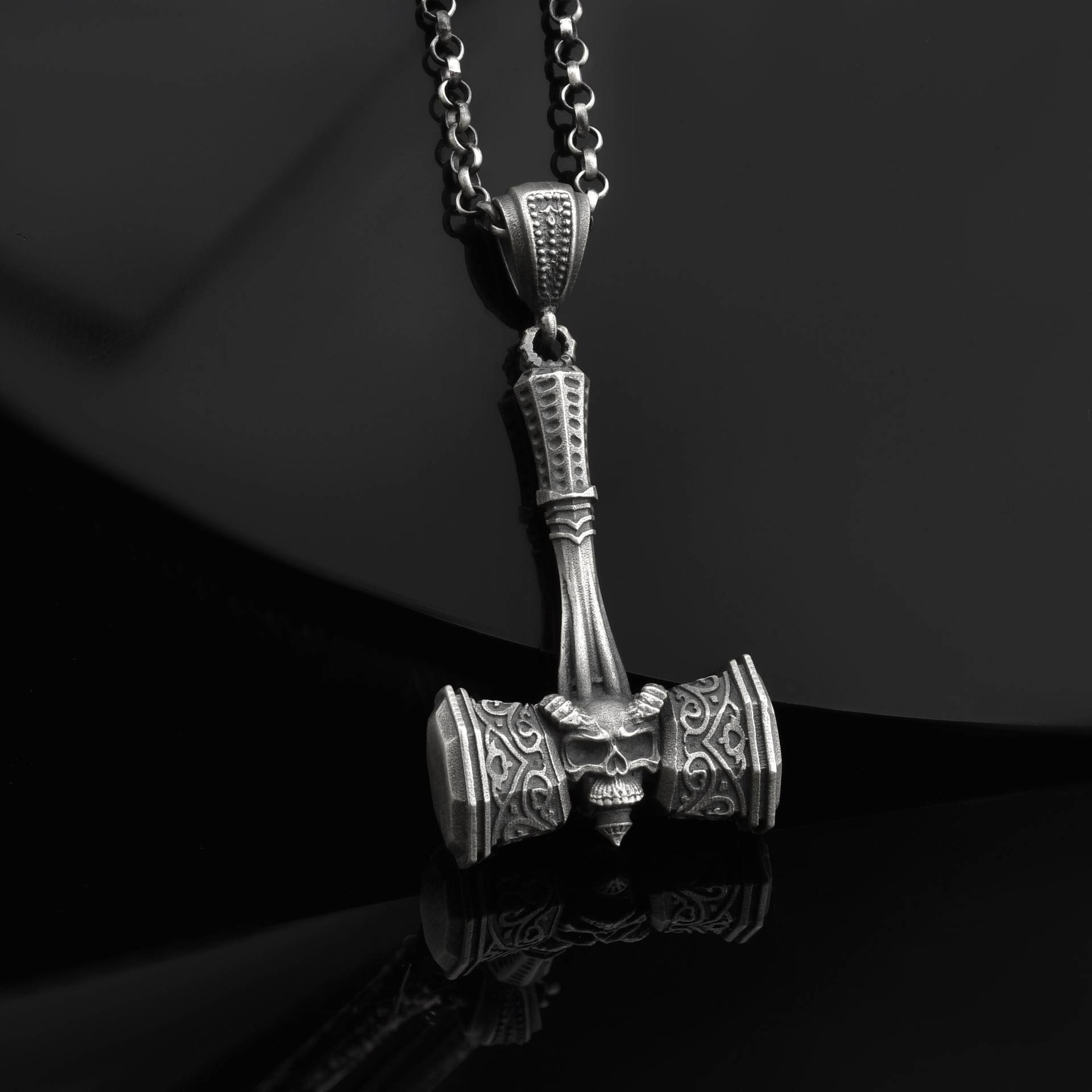 Wikinger Hammer 925 Sterling Silber Oxid Halskette, Herren Schmuck, Halskette Geschenk Für Ihn von FreyjewelryDesign