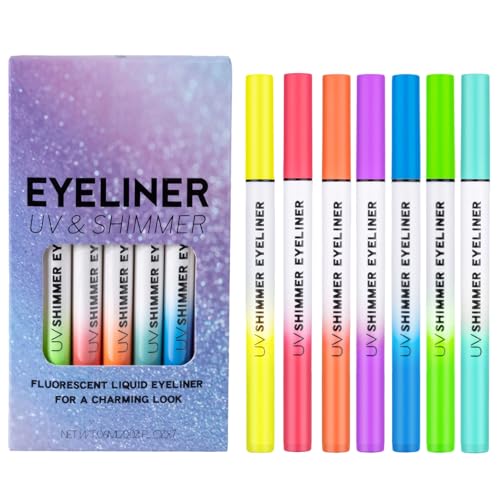Frfik Farbige Flüssig-Eyeliner | Leuchtende Gesichtsfarbe Für Kinder Im Dunkeln - Lang anhaltender Hochpigmentierter Glänzender Gel-Make-up-Stift für Live-Auftritte Partys Tanz Nacht und von Frfik