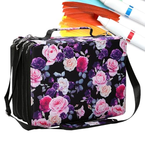 Frfik Stift-Organizer Schreibtisch – Großes Federmäppchen, 35 cm Stifthalter für Schreibtischaufbewahrung – 4-lagiges Etui mit 224 Fächern aus Oxford-Gewebe – ideal für Reisen, Schule und kreative von Frfik
