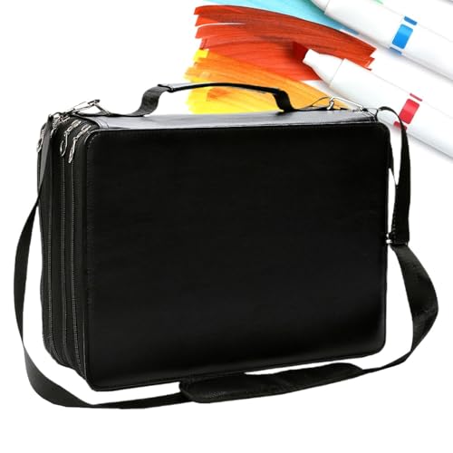 Frfik Stift-Organizer Schreibtisch – Großes Federmäppchen, 35 cm Stifthalter für Schreibtischaufbewahrung – 4-lagiges Etui mit 224 Fächern aus Oxford-Gewebe – ideal für Reisen, Schule und kreative von Frfik