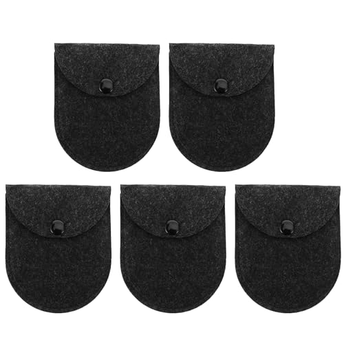 -Taste Filzspeicherbeutel - 11 cm Aufbewahrungsbeutel - Multifunktionale Taschen | 5pcs Mini Water of Washerd Fell Münze Geldbörse mit sicherem Verschluss, tragbarem Schmuck und kosmetischem von Frfik