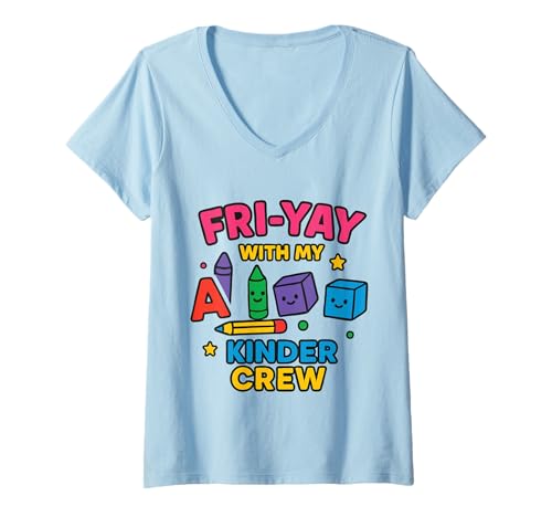 Damen Friyay Kindergarten Lehrer Design - Friday School Fri Yay T-Shirt mit V-Ausschnitt Damen Friyay Kindergarten Lehrer Design - Friday School Fri Yay T-Shirt mit V-Ausschnitt von FriYay Teacher Shirts & Gifts HHWCo.