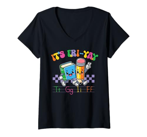 Damen Friyay Teacher Design – TGIG Friday School Fri Yay Pädagoge T-Shirt mit V-Ausschnitt Damen Friyay Teacher Design – TGIG Friday School Fri Yay Pädagoge T-Shirt mit V-Ausschnitt von FriYay Teacher Shirts & Gifts HHWCo.