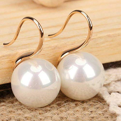 Fricgore, Handgefertigter Schmuck, riesige 16 mm weiße Südsee-Muschelkernperle, 14 Karat vergoldet, baumelnde Ohrringe Fricgore, Handgefertigter Schmuck, riesige 16 mm weiße Südsee-Muschelkernperle, 14 Karat vergoldet, baumelnde Ohrringe von Fricgore