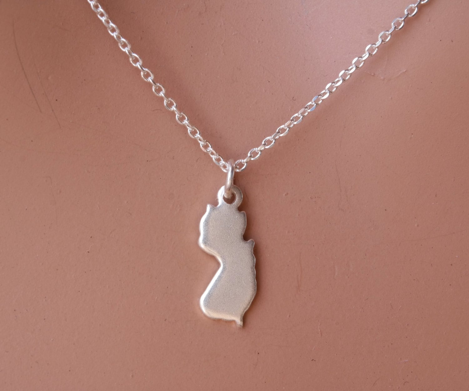 Single Zustand Halskette in Silber Platte Sterling Kette Kalifornien New York Florida Jersey Wisconsin Texas Usa Wir Haben Alle 50 von FrictionJewelryUSA