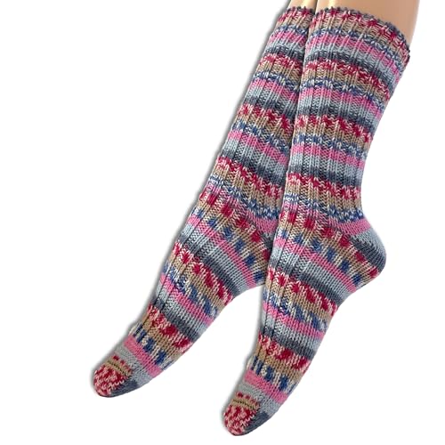 Frida's Wollhaus 1 Paar gestrickte Wollsocken Wool Socks Print in den Größen 36-40 und 40-45 (Gr. 36-40 | S32-04) von Frida's Wollhaus