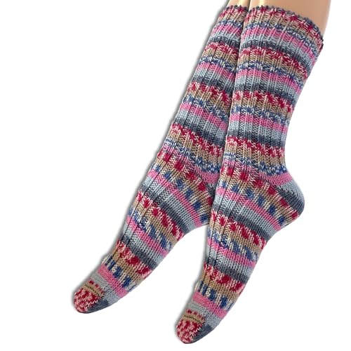 Frida's Wollhaus 1 Paar gestrickte Wollsocken Wool Socks Print in den Größen 36-40 und 40-45 (Gr. 36-40 | S32-04) von Frida's Wollhaus