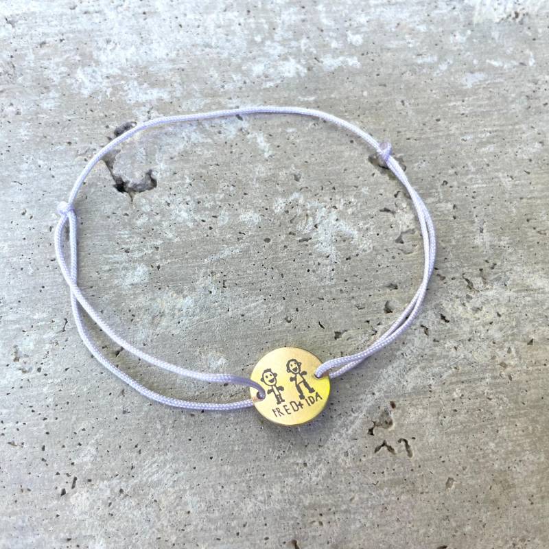 Personalisiertes Armband Mit Gravur - Kinderbildgravur Schmuckanhänger Geschenk Gemaltes Bild Gravieren von FridasFeier