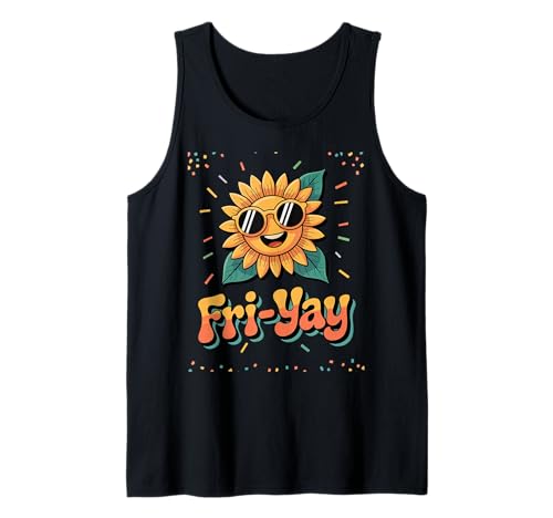 Fri-Yay Weekend Vibes Fun Jungen Mädchen Männer Frauen Sonnenblume Tank Top Fri-Yay Weekend Vibes Fun Jungen Mädchen Männer Frauen Sonnenblume Tank Top von Friday Weekend Lovers