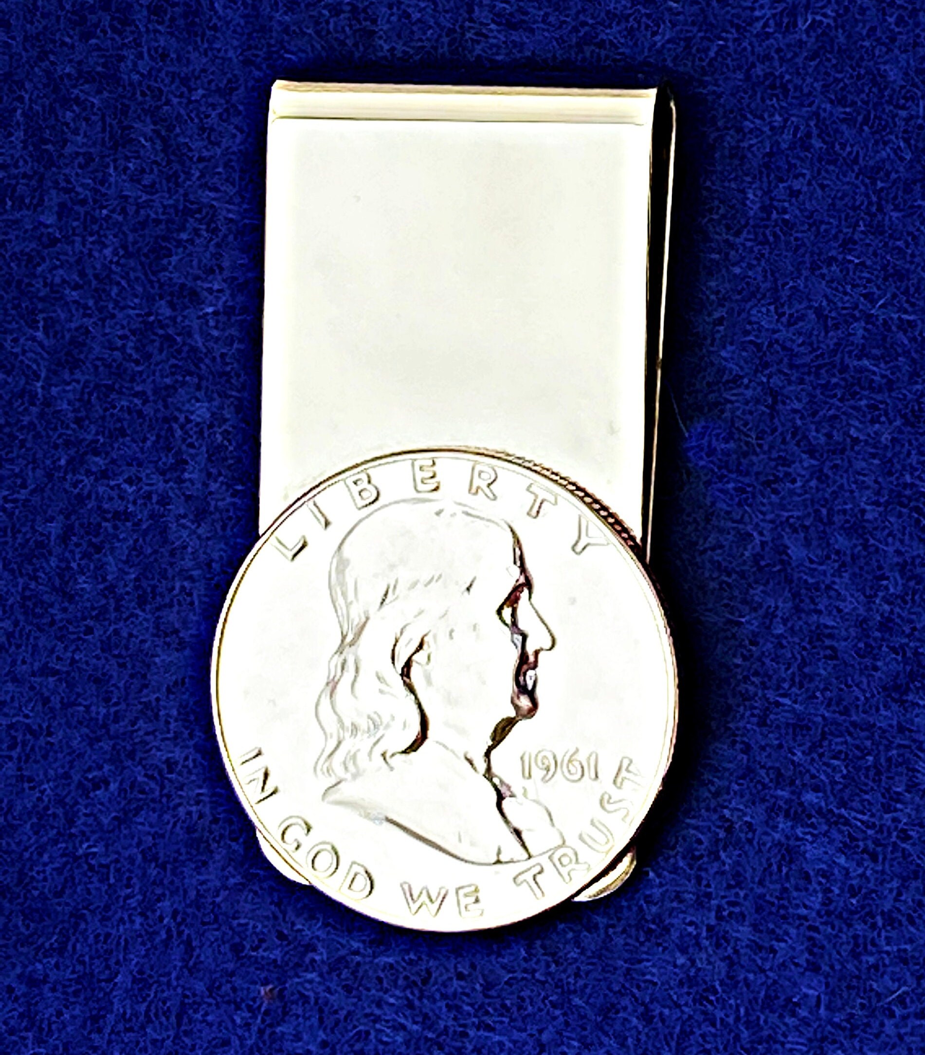 Ben Franklin Liberty Bell Geldscheinklammer, Silberfarbener Halber Dollar von FridaysJewelry