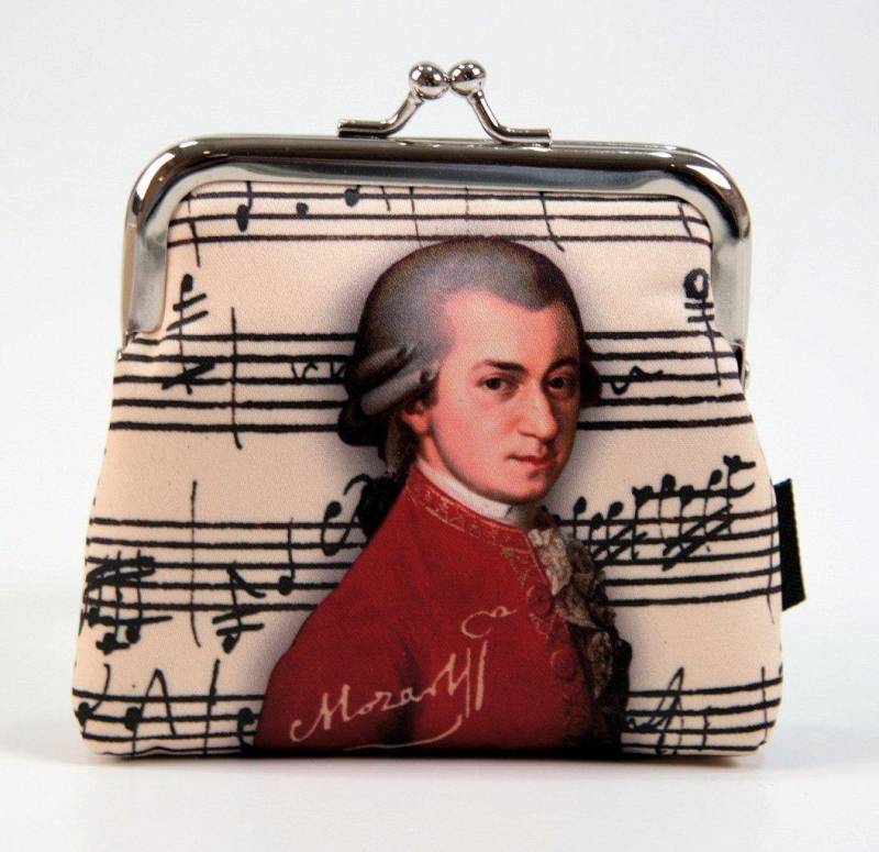 Fridolin Mini Geldbörse (1-tlg), Klick-Geldbörse mit Komponisten-Motiv Wolfgang Amadeus Mozart von Fridolin