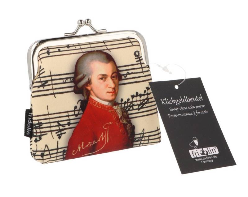 Fridolin Mini Geldbörse Klick-Geldbörsen mit Komponisten Mozart oder Beethoven - Komponisten: (kein Set), Klick-Geldbörse mit Komponisten-Motiv Wolfgang Amadeus Mozart von Fridolin