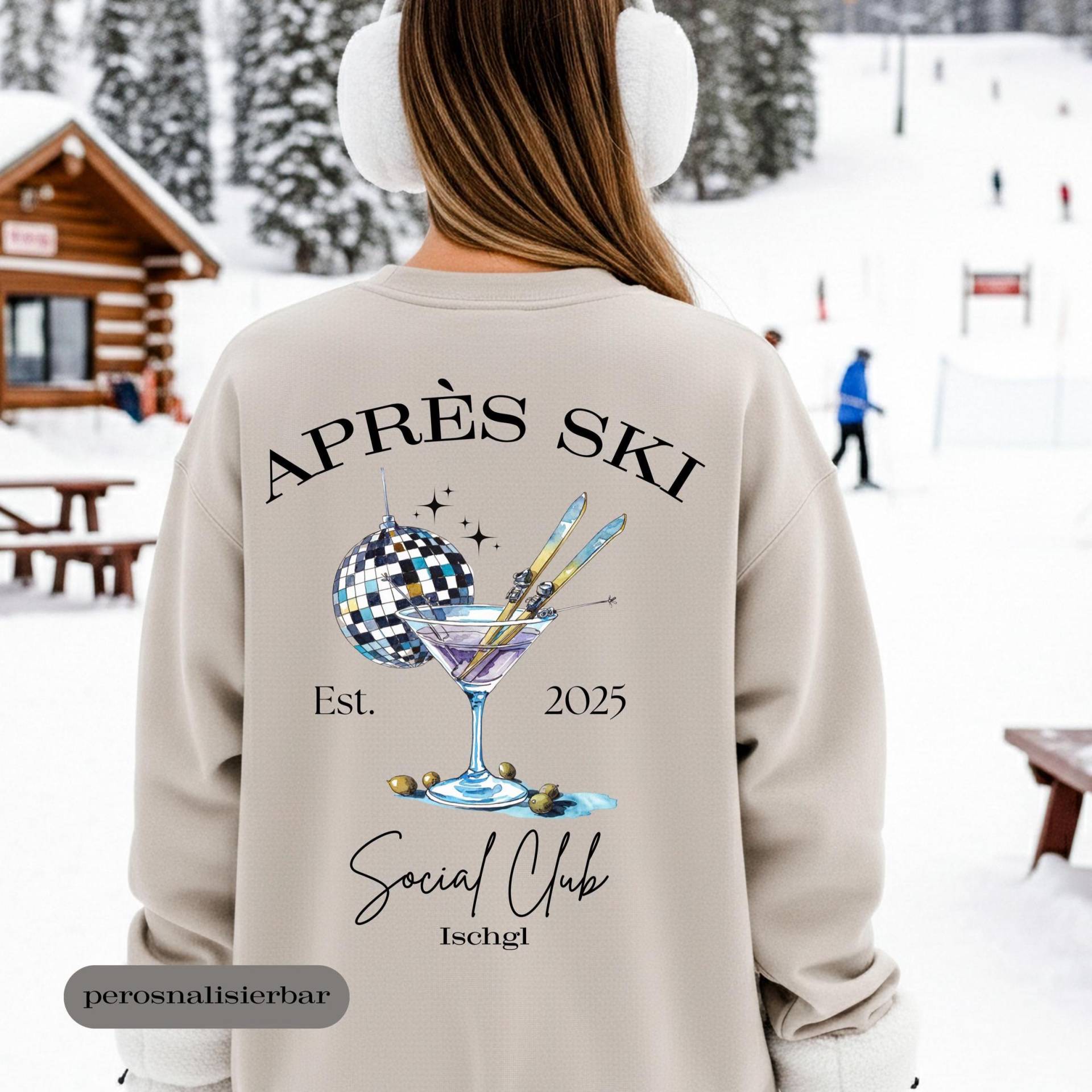 Apres Ski Pullover Personalisierbar Mit Name Und Ort, Sweatshirt Für Party Zum Feiern von FriedaFunkel