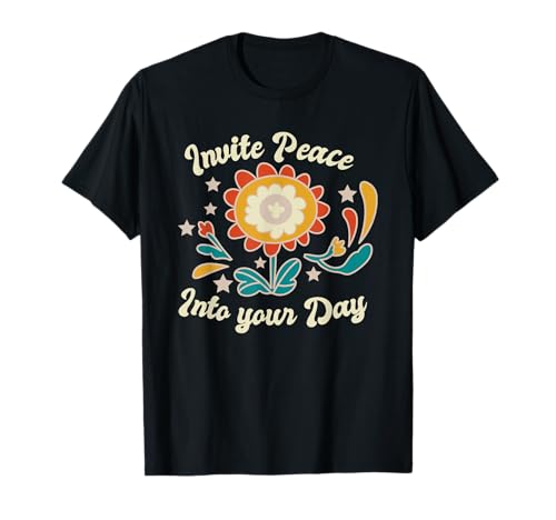 Peace Frieden Spruch mit Blume Damen Kinder Herren T-Shirt Peace Frieden Spruch mit Blume Damen Kinder Herren T-Shirt von Friede Peace Weltfrieden Blumen