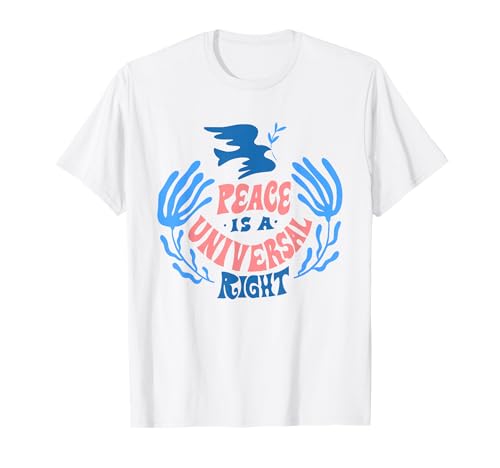 Peace Frieden Friedenstaube Spruch Damen Kinder Herren T-Shirt von Friede Peace Weltfrieden