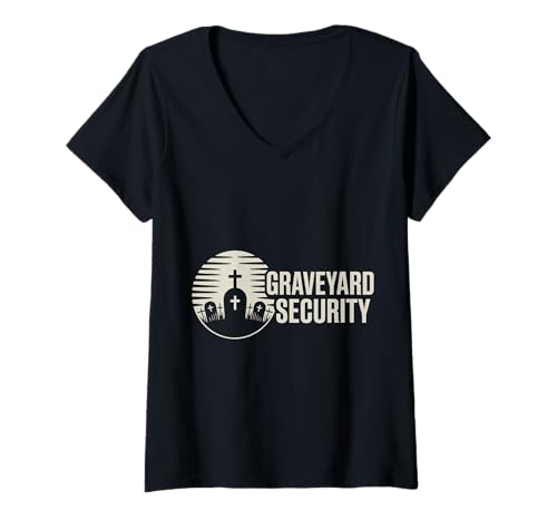 Damen Graveyard Security Übernachtung Arbeiterarbeit - T-Shirt mit V-Ausschnitt Damen Graveyard Security Übernachtung Arbeiterarbeit - T-Shirt mit V-Ausschnitt von Friedhofsarbeiterin