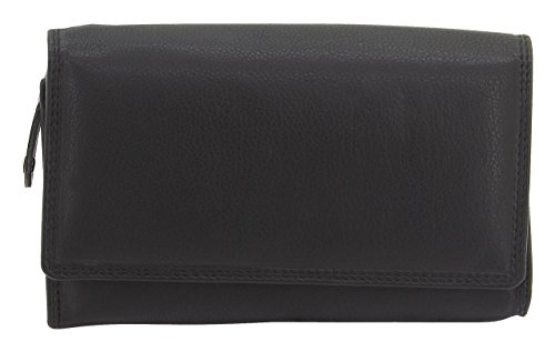 Friedrich|23, Damen Geldbeutel, Rindnappa Leder, Ladies Line, 17 x 11 x 3 cm, Schwarz, 16117-2 von FrIEDrICH/23