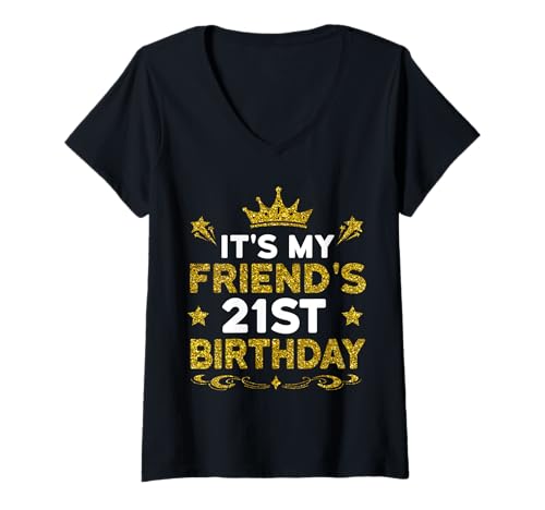 Damen Es ist der 21. Geburtstag meines Freundes. Herzlichen Glückwunsch zum Geburtstag, 21 Jahre T-Shirt mit V-Ausschnitt Damen Es ist der 21. Geburtstag meines Freundes. Herzlichen Glückwunsch zum Geburtstag, 21 Jahre T-Shirt mit V-Ausschnitt von Friend 21st Birthday Gift From Friend 2025