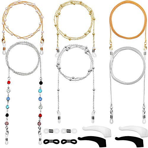 6 Stück Brillenketten Eleganter Brillenhalter Perlen Brillenband von Frienda