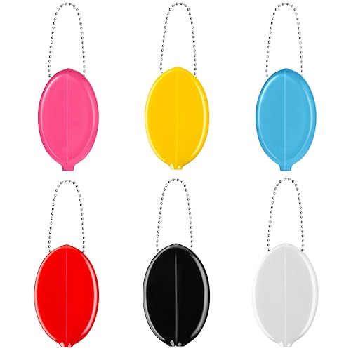 Frienda Silikon Geldbörse 6 Stück Oval Geldbörsen Münzhalter Bunte Münzbeutel Portemonnaie mit Kette für Reisen Mehrzweck (Bright Color) von Frienda