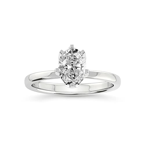 1 Karat | IGI-Zertifizierter Blooming Petal Secret Halo Labor Diamant-Verlobungsring | 14K Oder 18K In Weiß-, Gelb- Oder Roségold | Ovale Form FG-VS1-VS2 Qualitäts Freundliche Diamanten von Friendly Diamonds