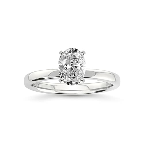 1 Karat | IGI-Zertifiziert Oval Form Im Labor gezüchteter Diamant-Verlobungsring | In 14K oder 18K in Weiß-, Gelb- oder Roségold | Krappen-Solitär-Labordiamantring | FG-VS1-VS2 Qualität von Friendly Diamonds