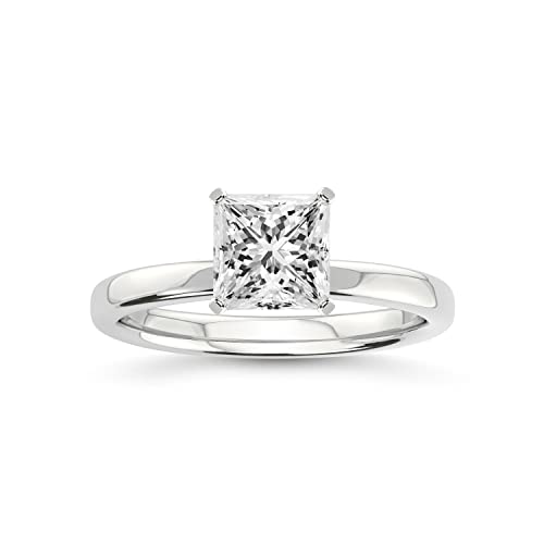 5 Karat | IGI-Zertifiziert Prinzessin Form Im Labor gezüchteter Diamant-Verlobungsring | In 14K oder 18K in Weiß-, Gelb- oder Roségold | Krappen-Solitär-Labordiamantring | FG-VS1-VS2 Qualität von Friendly Diamonds