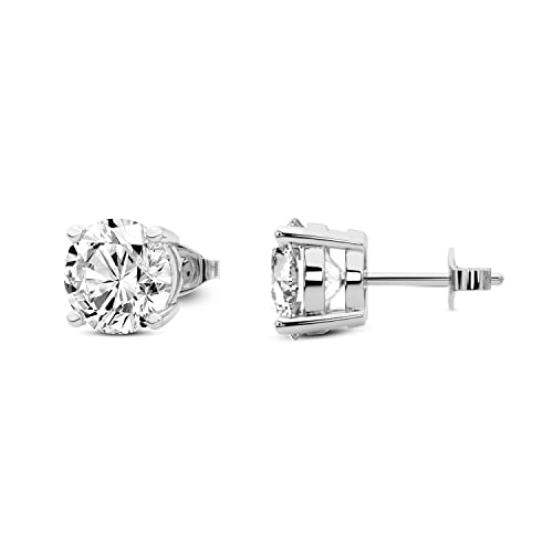 Diamant-Ohrstecker für Damen | 4 Karat IGI-Zertifiziert Runden Form Vier-Krappen-Diamant-Ohrstecker | F-G Color, VS1-VS2 Clarity | Platin | Freundliche Diamanten von Friendly Diamonds