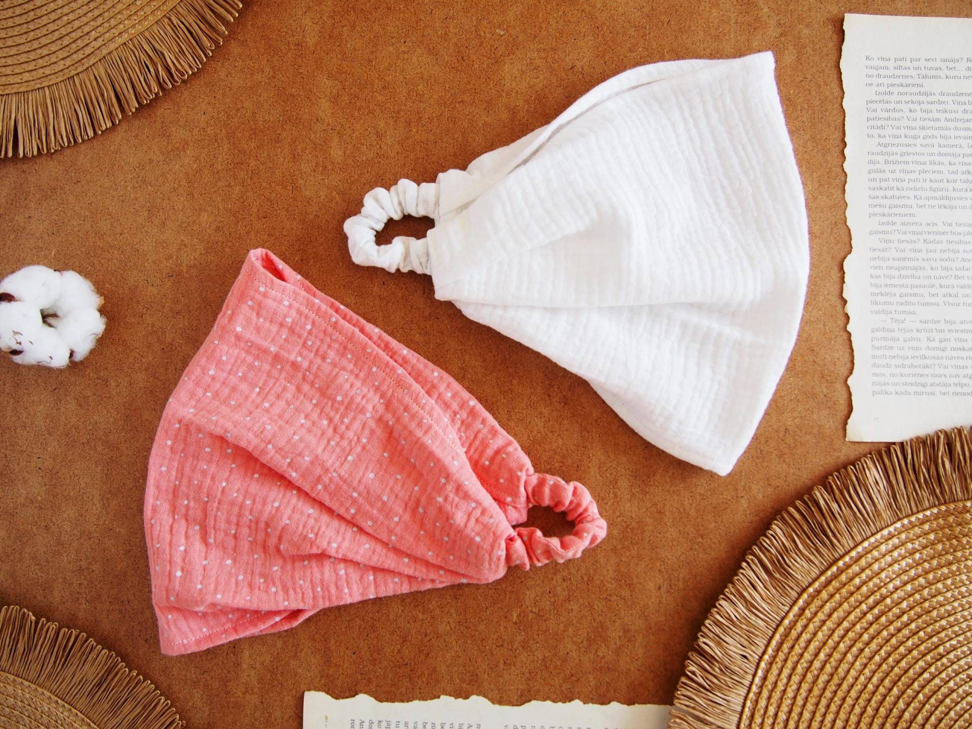 2Er Set Mädchen Kopftuch Für Den Sommer. Kleinkinder. Kühlendes Haar Wrap. Musselin Baumwolle Bandana Mit Gummiband. Chemo Kopfschmuck. Dotty von FriendlyBaby