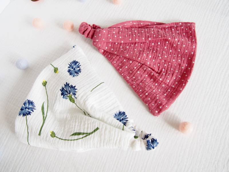 2Er Set Mädchen Kopftücher Für Den Sommer. Kinder Kopftuch. Strand Hut. Kopf Sonnenschutz. Stirnband. Kornblumen von FriendlyBaby