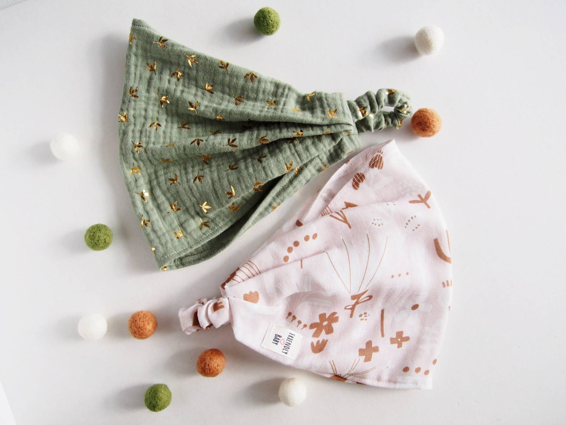 Set Von 2. Sommer Kopftuch Für Mädchen. Kleinkind Und Kinder Musselin Strand. Kühlendes Haar Wrap. Baumwoll Kopfbedeckung Mit Gummizug. Blattform von FriendlyBaby