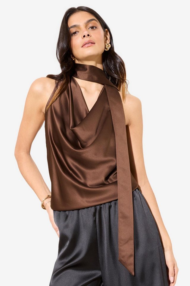 Friends Like These Blusentop Friends Like These Ärmellose Satinbluse, Schal (2-tlg) von Friends Like These