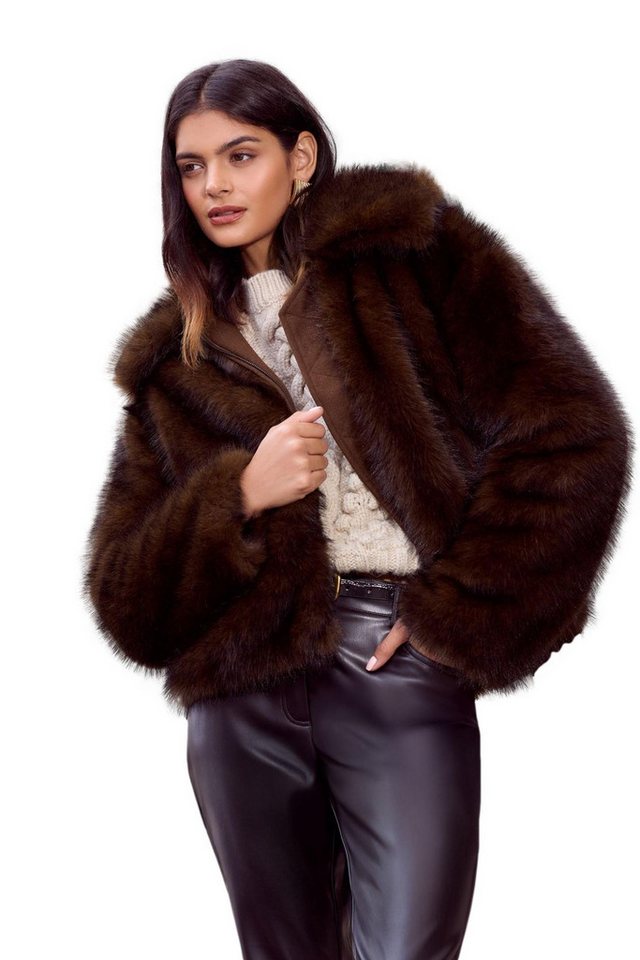 Friends Like These Fellimitatmantel Friends Like These Kurzer Mantel mit RV (1-tlg) von Friends Like These