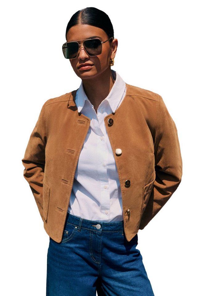 Friends Like These Kurzmantel Friends Like These Kunstvelourslederjacke (1-tlg) von Friends Like These