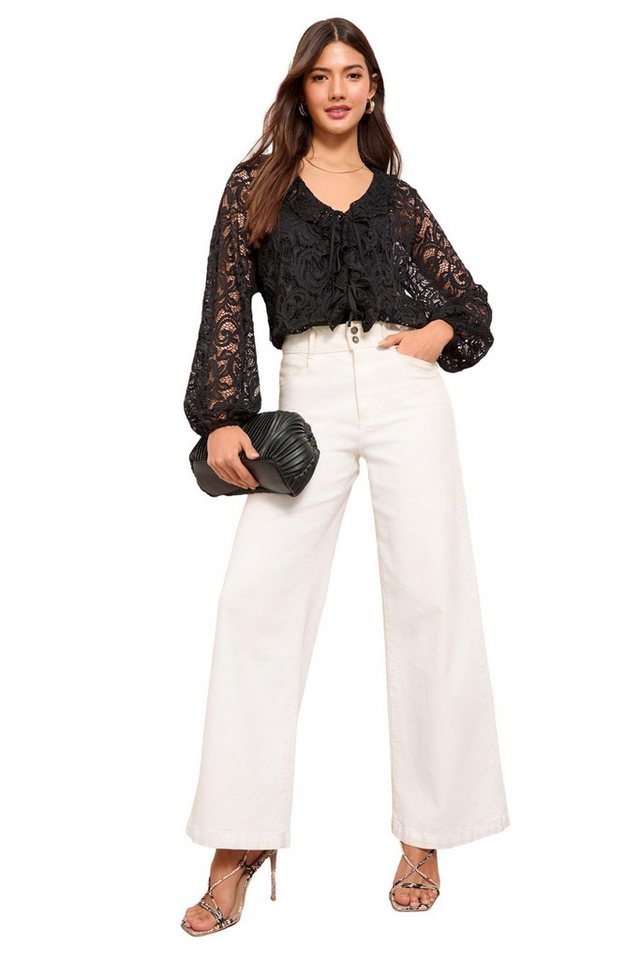 Friends Like These Langarmbluse Friends Like These Rüschenbluse mit Spitze (1-tlg) von Friends Like These