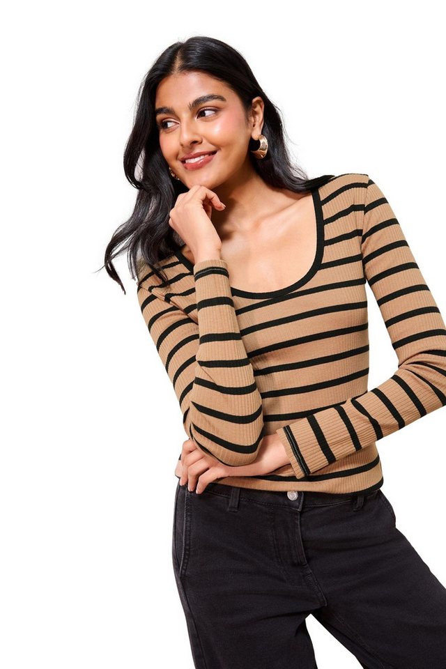 Friends Like These Langarmshirt Friends Like These Ripp-Shirt mit U-Ausschnitt (1-tlg) von Friends Like These